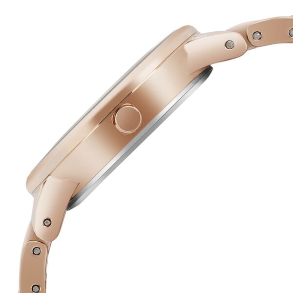 Anne Klein NEAK3344TPRG Women’s Analog Ceramic Watch with Brown Dial & Rose Gold Ceramic Strap