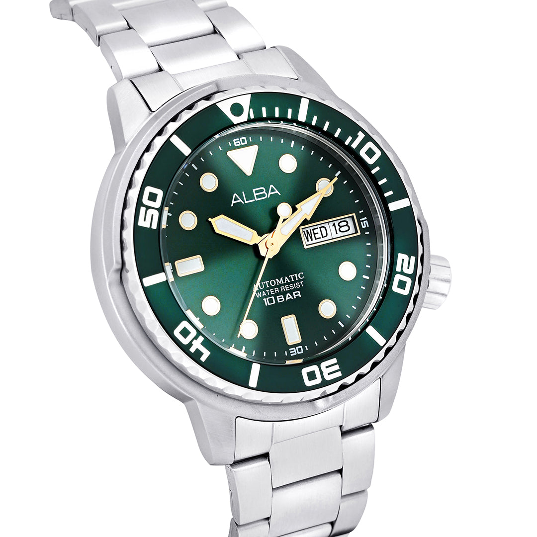 Alba AL4243X1 Mens Emerald Green Automatic Stainless Steel Watch