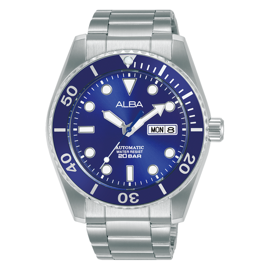 Alba AL4359X1 Automatic Men’s Watch with Blue Dial & Silver Stainless Steel Strap