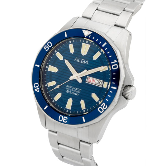 Alba AL4453X1 Men’s Blue Patterned Automatic Stainless Steel Watch