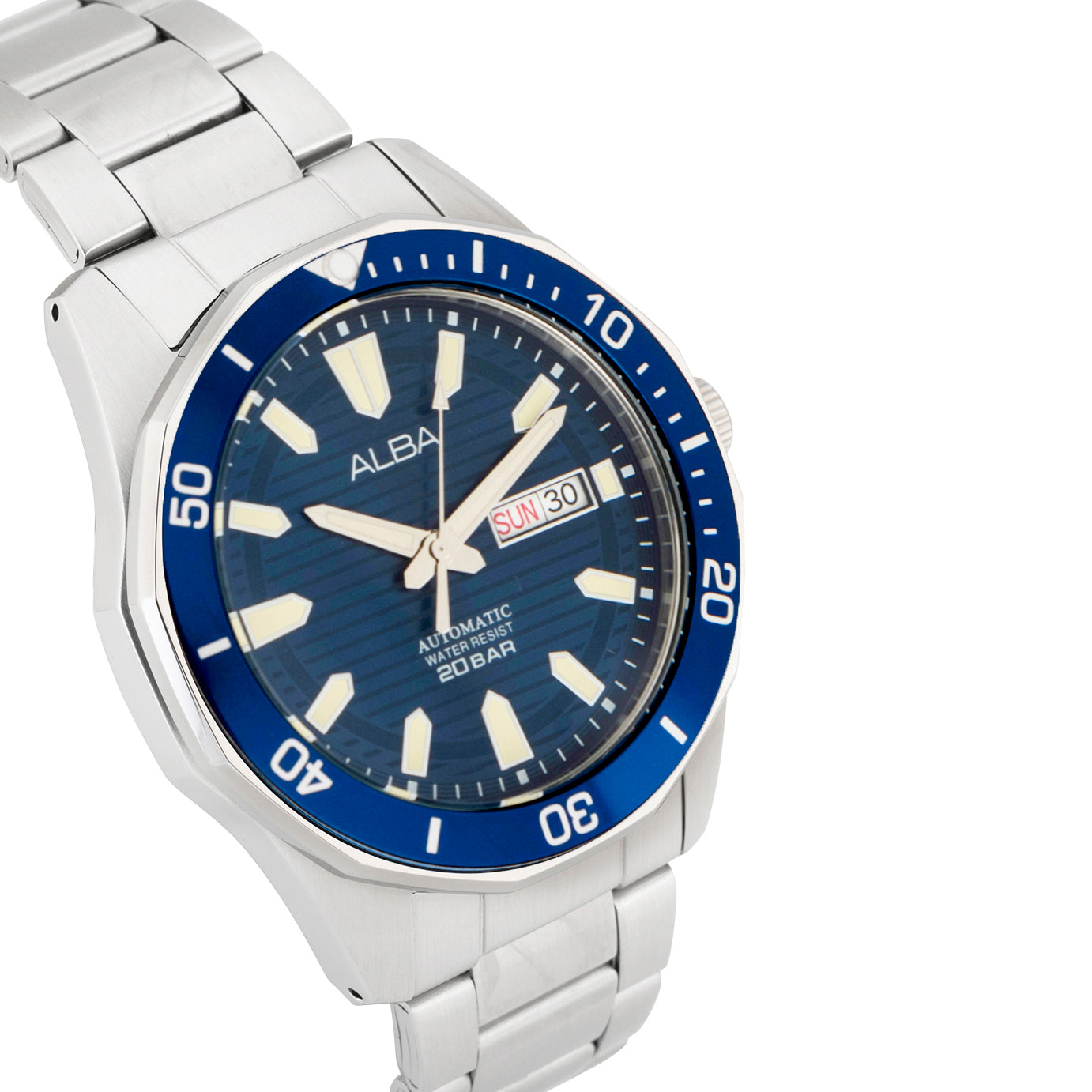 Alba AL4453X1 Men’s Blue Patterned Automatic Stainless Steel Watch