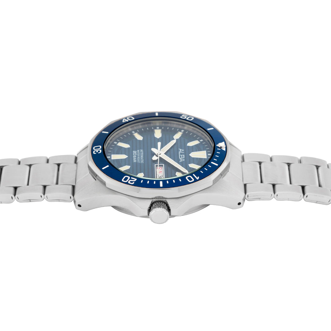 Alba AL4453X1 Men’s Blue Patterned Automatic Stainless Steel Watch