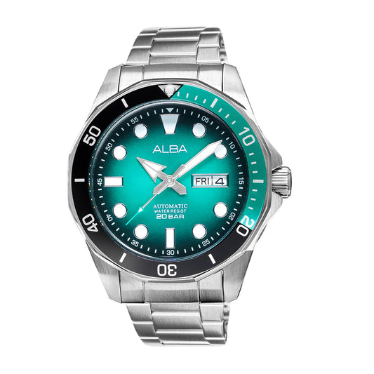 Alba AL4545X1 Automatic Analog Men’s Watch with Turquoise & Black Gradation Dial