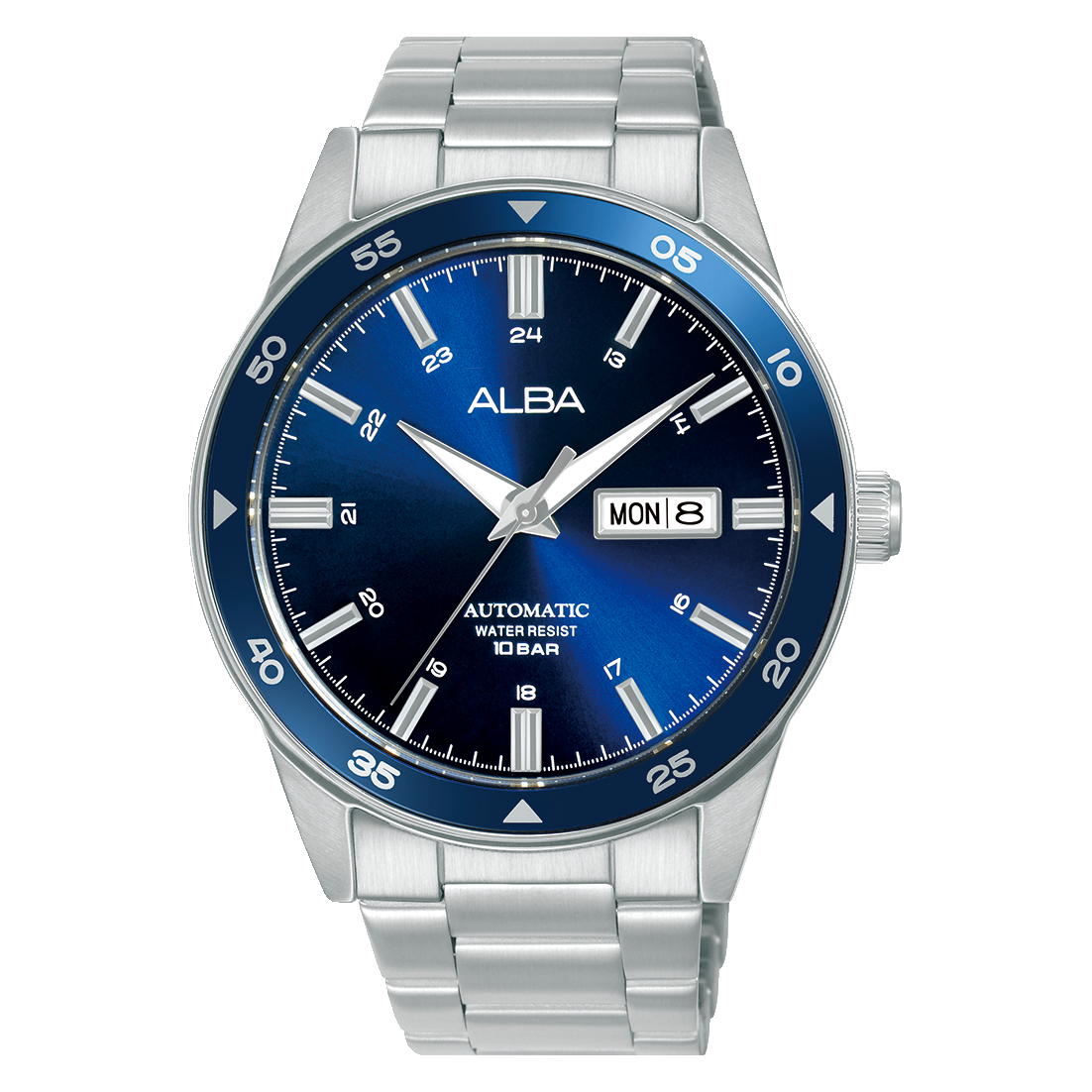 Alba AL4593X1 Analog Automatic Men’s Watch with Blue Dial & Silver Stainless Steel Strap