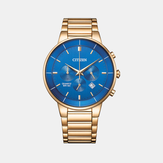 Citizen AN8223-54L Quartz Chronograph Blue Dial with Two-Tone Stainless Steel Watch for Men