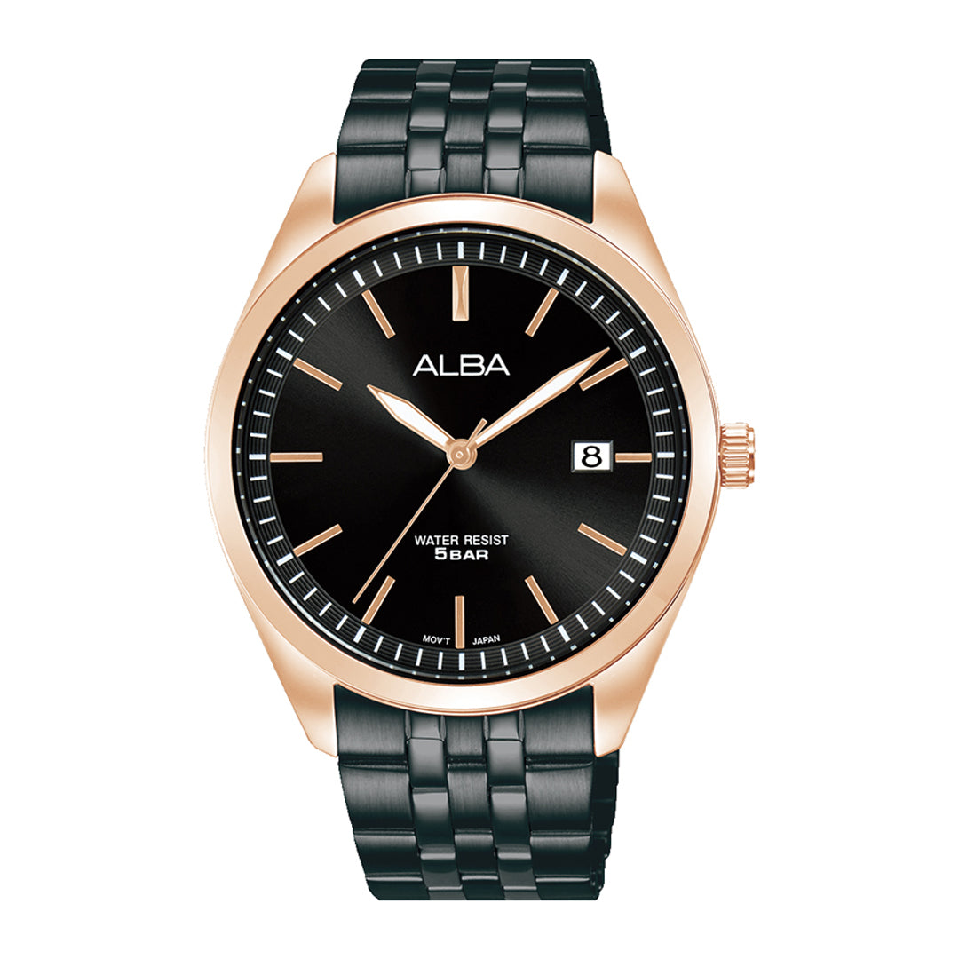 Alba Men’s AS9S04X1 Onyx Black Stainless Steel Quartz Watch