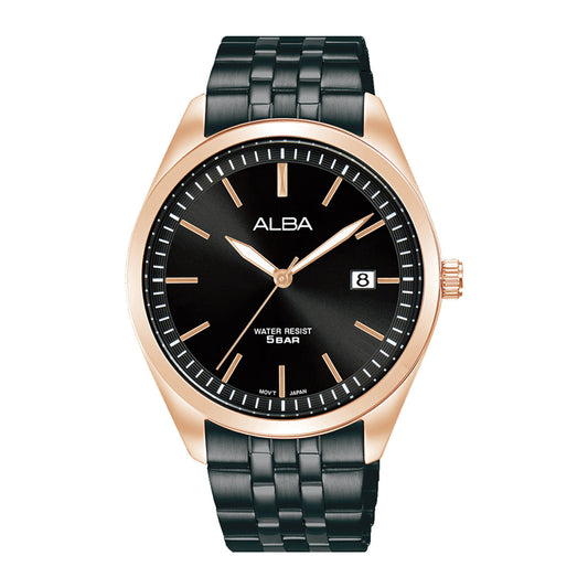 Alba Men’s AS9S04X1 Onyx Black Stainless Steel Quartz Watch