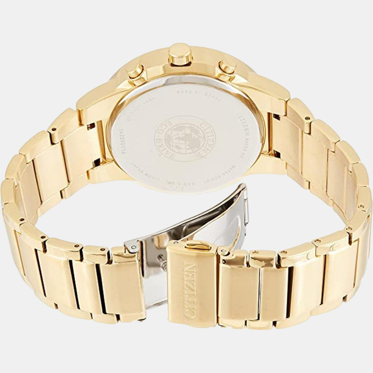 Citizen AT2242-55E Axiom Eco-Drive Chronograph Men’s Watch | Black Dial | Gold-Tone Stainless Steel Bracelet | Chronograph & Date | Light-Powered Movement