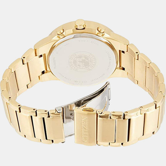 Citizen AT2242-55E Axiom Eco-Drive Chronograph Men’s Watch | Black Dial | Gold-Tone Stainless Steel Bracelet | Chronograph & Date | Light-Powered Movement