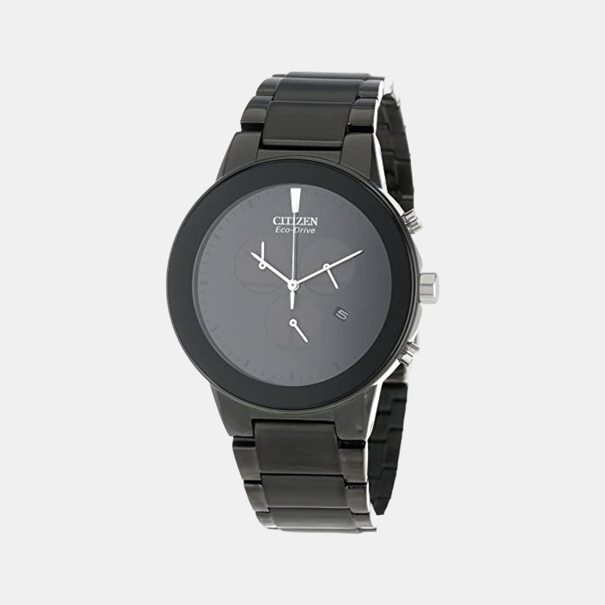 Citizen AT2245-57E Axiom Eco-Drive Chronograph Men’s Watch with Black Dial and Stainless Steel Strap