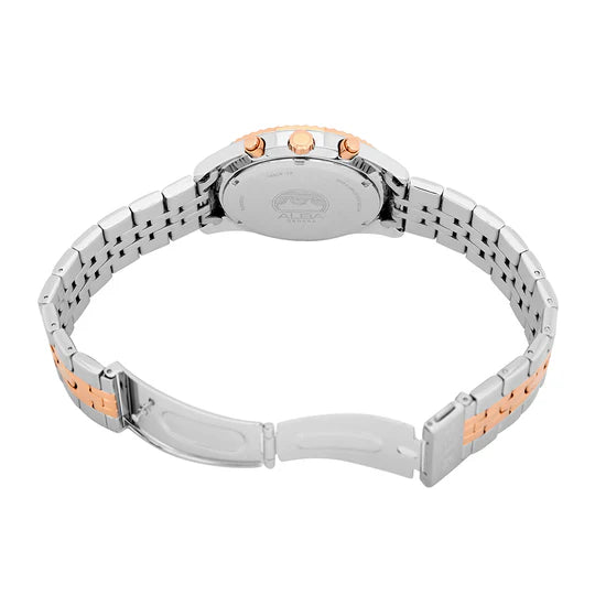 Alba AT3H12X1 Men’s Chronograph Watch with Black Dial & Two-Tone Stainless Steel Bracelet