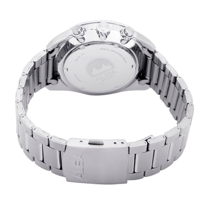 Alba AT3H81X1 Men’s Chronograph Watch with Jet Black Dial & Silver Stainless Steel Strap