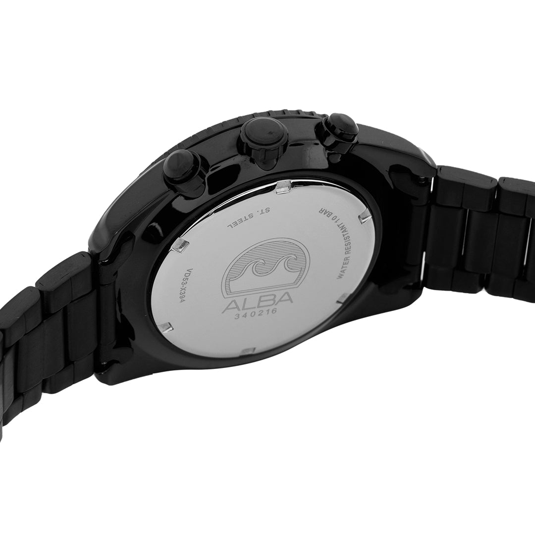 Alba AT3J09X1 Men’s Chronograph Watch with Black-Blue Gradation Dial & Stainless Steel Strap