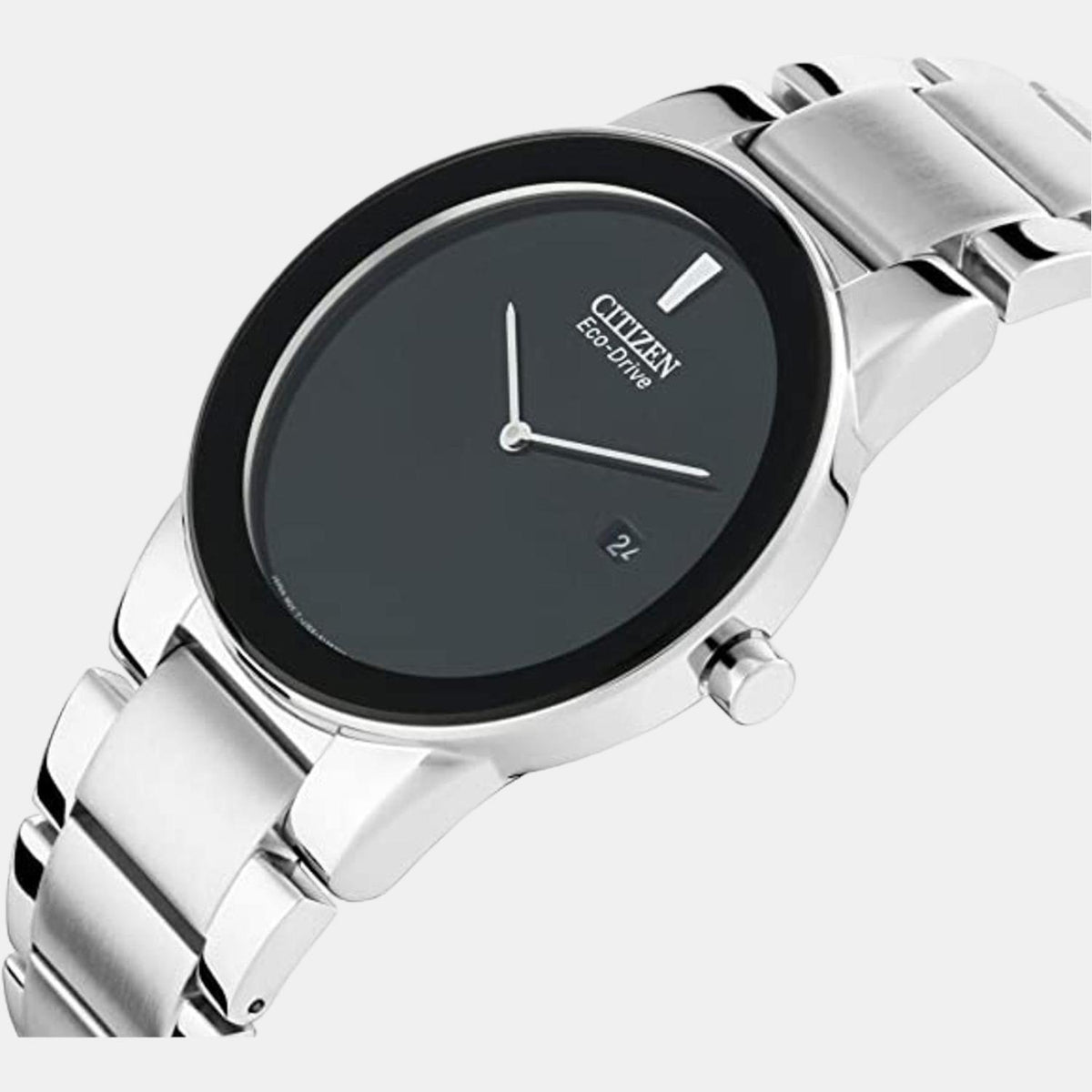 Citizen AU1060-51E Axiom Eco-Drive Men’s Watch | Black Dial | Silver Stainless Steel Bracelet | Date Display | Light-Powered Movement