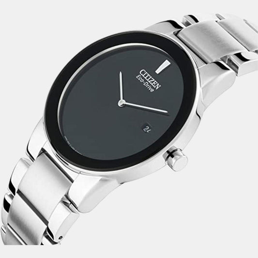Citizen AU1060-51E Axiom Eco-Drive Men’s Watch | Black Dial | Silver Stainless Steel Bracelet | Date Display | Light-Powered Movement