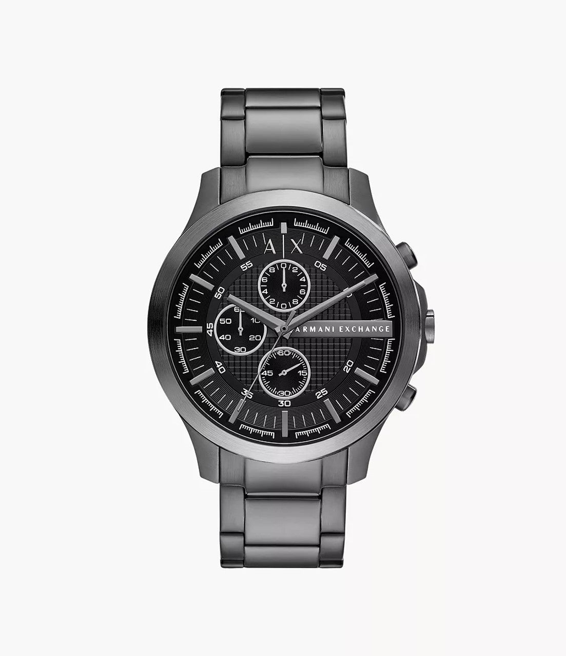 Armani Exchange AX2454I Men's Quartz Chronograph Watch Black Dial Gunmetal Stainless Steel Bracelet