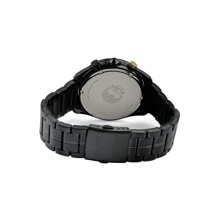 Alba A4B013X1 Men’s Chronograph Watch with Black Dial & Stainless-Steel Strap