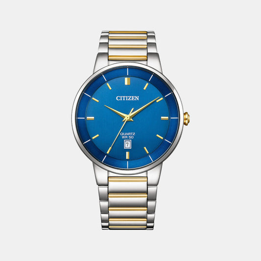 Citizen BI5124-50L Quartz Analog Blue Dial with Two-Tone Stainless Steel Watch for Men