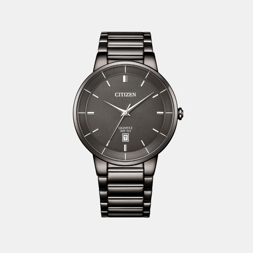 Citizen BI5127-51H Quartz Analog Grey Dial with Black IP Stainless Steel Watch for Men