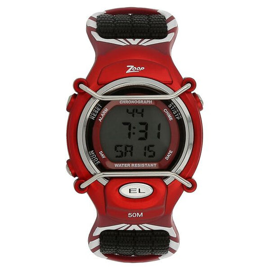 Zoop NRC3001PV03 Digital Quartz Kids’ Watch with Digital Display and Black Nylon Strap