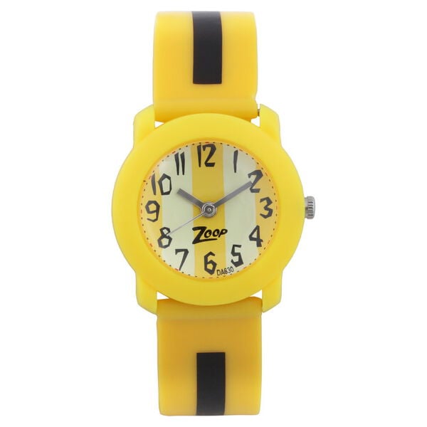 Zoop NUC3025PP03 Analog Kids Watch with Yellow Dial & Yellow PU Strap