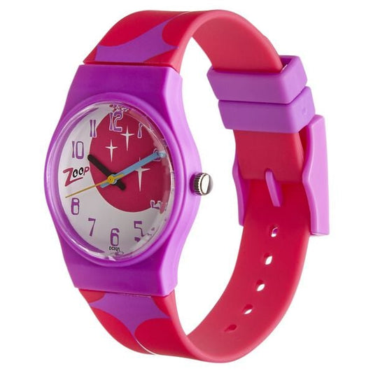 Zoop NTC3028PP08 Kids Analog Quartz Pink Dial Multicoloured Strap Watch by Titan