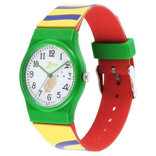 Zoop C3028PP13W Kids Analog Quartz White Dial Multicoloured Strap Watch