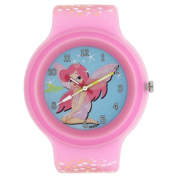 Zoop C3029PP11W Glow in the Dark Quartz Analog Blue Dial Pink Plastic Strap Kids Watch