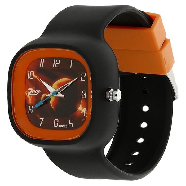 Zoop NRC3030PP05W Analog Quartz Kids’ Watch with Brown Dial and Black PU Strap