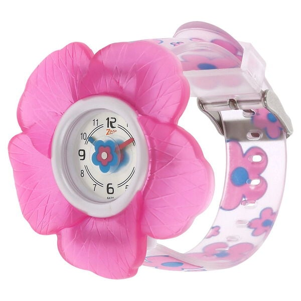 Zoop NRC4006PP02 Analog Quartz Kids’ Watch with White Dial and Pink PU Strap