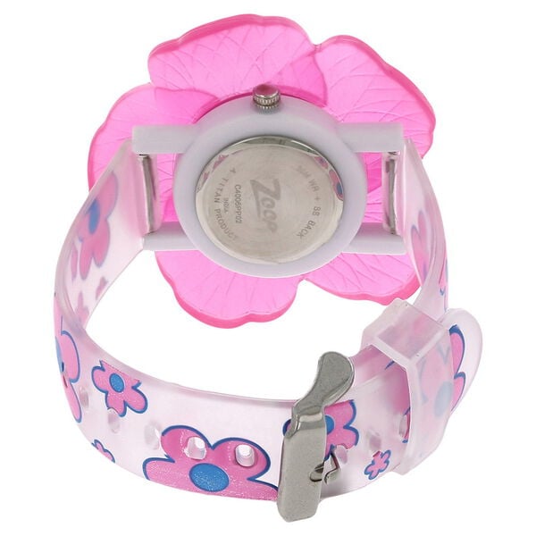 Zoop NRC4006PP02 Analog Quartz Kids’ Watch with White Dial and Pink PU Strap