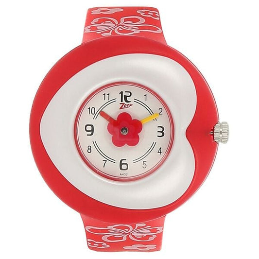 Zoop NPC4007PP01 Analog Quartz Kids’ Watch with Silver Dial and Multicoloured Plastic Strap