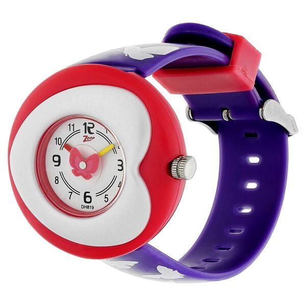 Zoop NRC4007PP02 Analog Quartz Kids’ Watch with White Dial and Multicoloured PU Strap