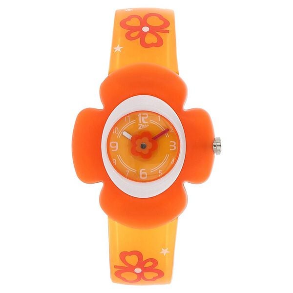 Zoop NPC4008PP02 Analog Quartz Kids’ Watch with Orange Dial and Multicoloured PU Strap