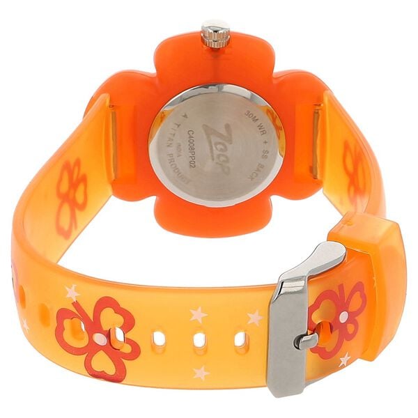 Zoop NPC4008PP02 Analog Quartz Kids’ Watch with Orange Dial and Multicoloured PU Strap