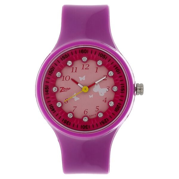 Zoop NSC4038PP03W Kids Girls Pink Dial Purple Strap Analog Watch
