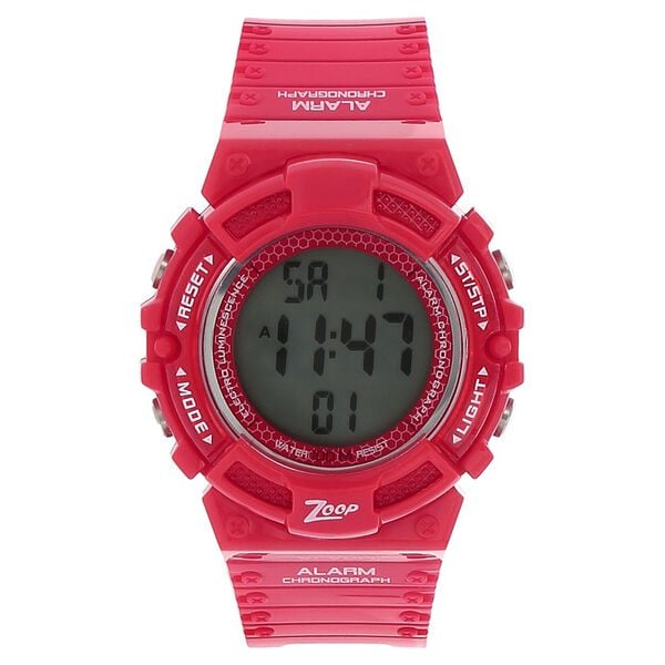 Zoop C4040PP01 Digital Grey Display Red Plastic Strap Kids Watch