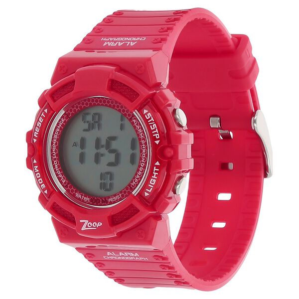 Zoop C4040PP01 Digital Grey Display Red Plastic Strap Kids Watch