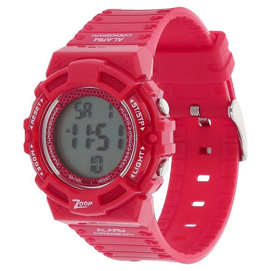 Zoop C4040PP01 Digital Grey Display Red Plastic Strap Kids Watch