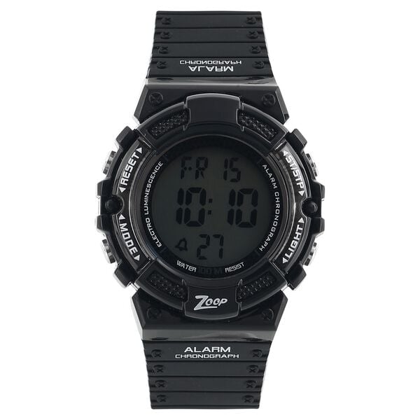 Zoop C4040PP06 Digital Grey Display Black Plastic Strap Kids Watch