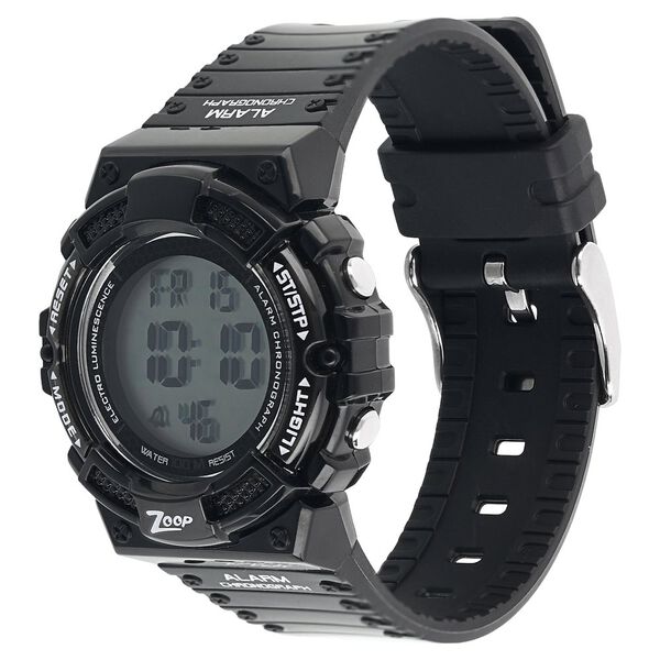 Zoop C4040PP06 Digital Grey Display Black Plastic Strap Kids Watch