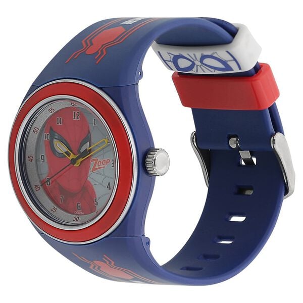 Zoop C4048PP12 Marvel Spiderman Kids Analog Watch with Blue Strap & Multicolour Dial