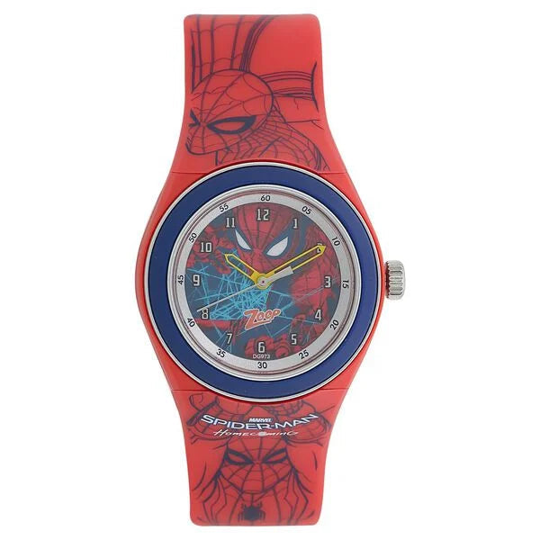 Zoop C4048PP15 Marvel Spider-Man Quartz Analog Red Dial Red PU Strap Kids Watch