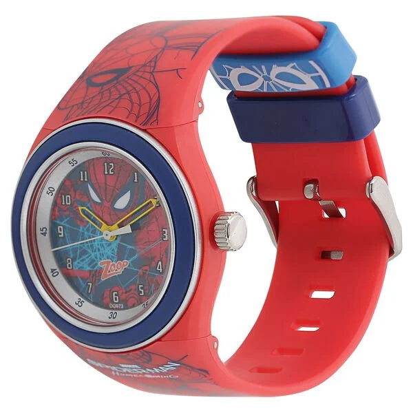 Zoop C4048PP15 Marvel Spider-Man Quartz Analog Red Dial Red PU Strap Kids Watch