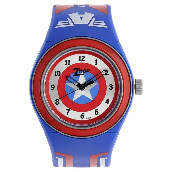 Zoop C4048PP18 Marvel Avengers Quartz Analog Red Dial Multicolour Plastic Strap Kids Watch