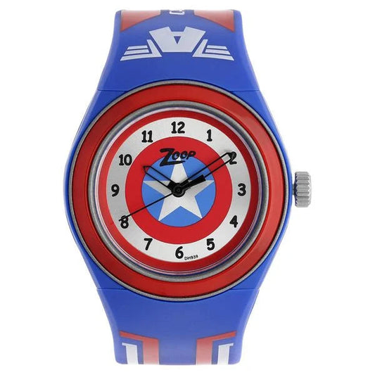 Zoop C4048PP18 Marvel Avengers Quartz Analog Red Dial Multicolour Plastic Strap Kids Watch