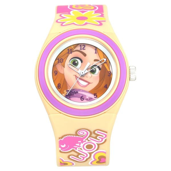 Zoop NSC4048PP44 Kids Girls Yellow-Dial Multicolour Strap Analog Watch (Disney Princess Theme)