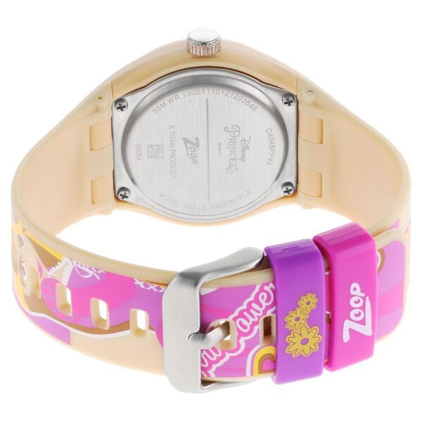 Zoop NSC4048PP44 Kids Girls Yellow-Dial Multicolour Strap Analog Watch (Disney Princess Theme)