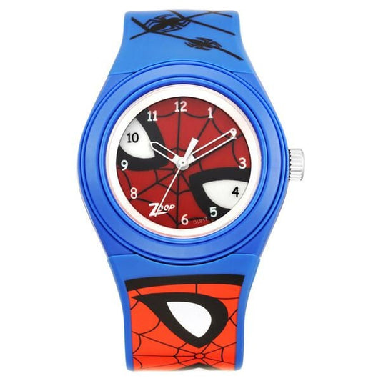 Zoop NSC4048PP47 Marvel Spiderman Analog Watch with Red Dial & Blue Strap for Boys Kids