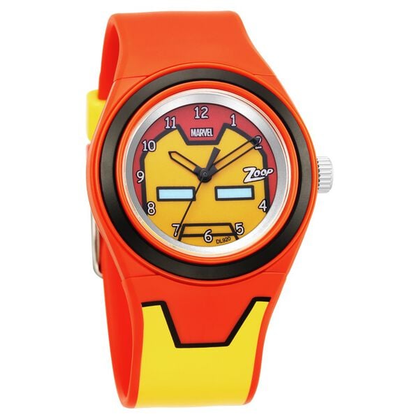 Zoop NPC4048PP50 Analog Quartz Kids’ Watch with Multicoloured Dial and Orange PU Strap